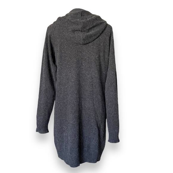 Bella Dahl Cashmere Hoodie Dress Sz S Heather Charcoal Long Sleeve Short Length - Picture 8 of 11